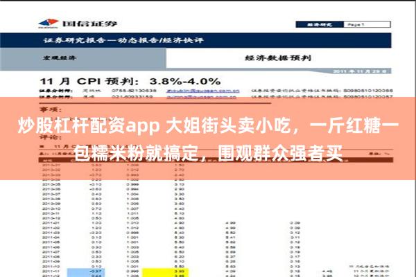 炒股杠杆配资app 大姐街头卖小吃，一斤红糖一包糯米粉就搞定，围观群众强者买