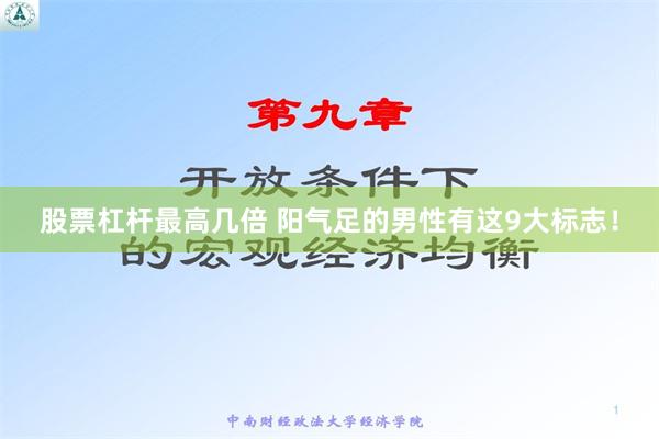 股票杠杆最高几倍 阳气足的男性有这9大标志！