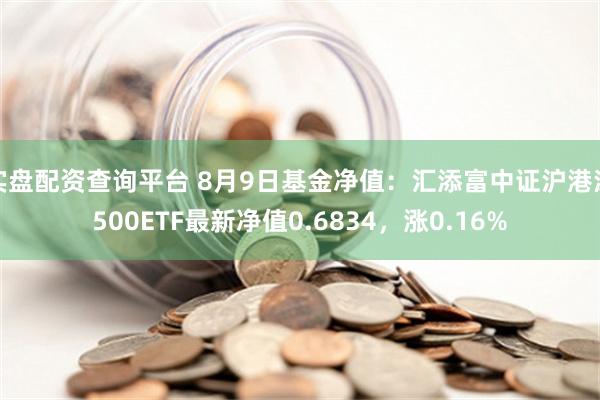 实盘配资查询平台 8月9日基金净值：汇添富中证沪港深500ETF最新净值0.6834，涨0.16%