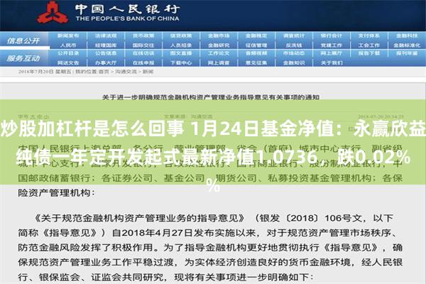 炒股加杠杆是怎么回事 1月24日基金净值：永赢欣益纯债一年定开发起式最新净值1.0736，跌0.02%